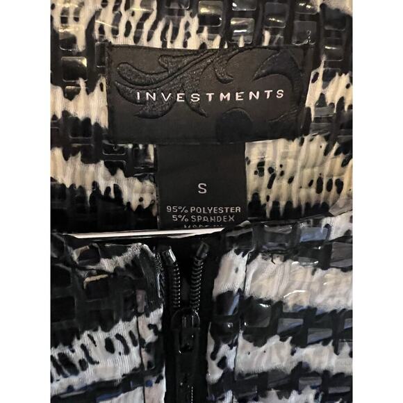 Office Career Zebra Jacket Sz Small Elegant Zipper Timeless Classic - Picture 2 of 10